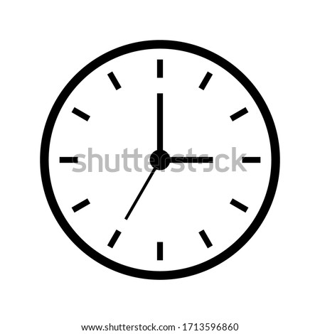 Clock Time Icon on white background. vector illustration