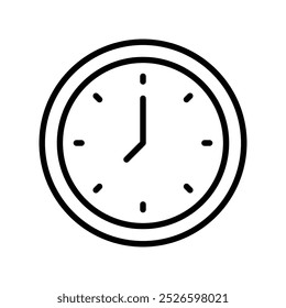 clock time icon. Outline style design isolated on white background
