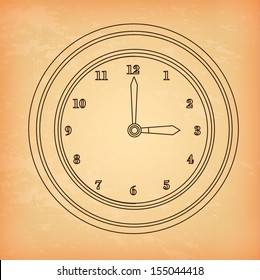 clock and time icon over cream background vector illustration  