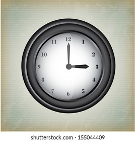 clock and time icon over lineal background vector illustration 