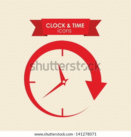 clock and time icon over white background vector illustration