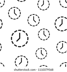 Clock time icon seamless pattern background. Business concept vector illustration. Timer symbol pattern.