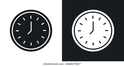 In: Clock Time Icon Series. Wanduhr Vektorgrafik Symbol. In: Time Management Emblem.