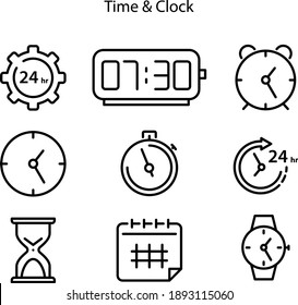 Icono de tiempo de reloj aislado en fondo blanco de la colección miscelánea. icono de hora de reloj de moda y moderno símbolos de tiempo de reloj para logotipo, web, app, UI. icono de hora del reloj, signo simple.