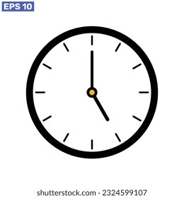 Clock time icon symbol isolated on white background design.