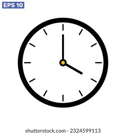 Icono de tiempo de reloj aislado en el diseño de fondo blanco.