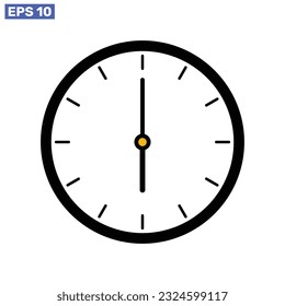 Clock time icon symbol isolated on white background design.