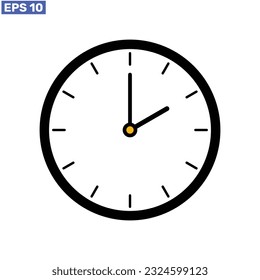 Icono de tiempo de reloj aislado en el diseño de fondo blanco.