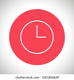 Clock, time icon vector illustration. Linear symbol with thin outline. The thickness is edited. Minimalist style.