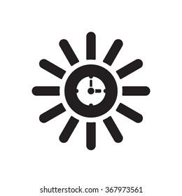 Clock time icon, vector illustration.  Flat design style.