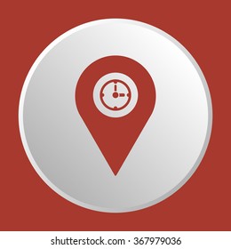 Clock time icon, vector illustration. Flat design style.