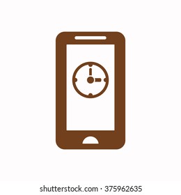Clock time icon, vector illustration. Flat design style.