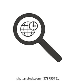 Clock time icon, vector illustration. Flat design style.