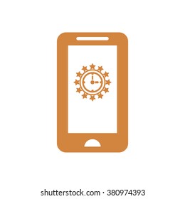 Clock time icon, vector illustration. Flat design style.
