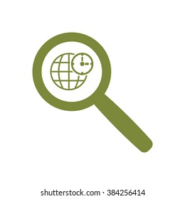 Clock time icon, vector illustration. Flat design style.