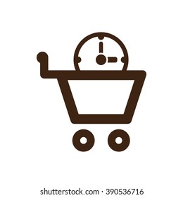 Clock time icon, vector illustration. 