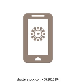 Clock time icon, vector illustration. Flat design style.