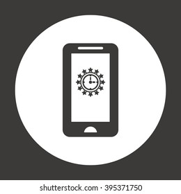 Clock time icon, vector illustration. Flat design style.