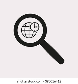 Clock time  icon, vector illustration. Flat design style
