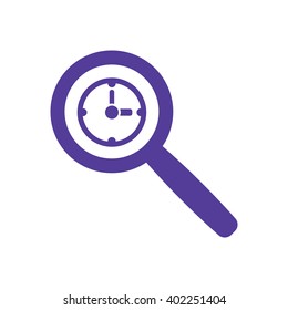 Clock time icon, vector illustration. Flat design style