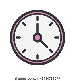 Clock time icon, clock, watch, time, time and date, idle, miscellaneous, furniture and household