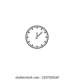 Clock time icon. white background