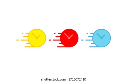 Iconos de tiempo de reloj establecidos en el concepto de diseño de color moderno sobre fondo blanco aislado.Vector EPS 10.