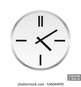 Clock. Time. Isolated on white background. Realistic.