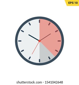 Clock with time limit Icon in flat style, with colorful and eps 10