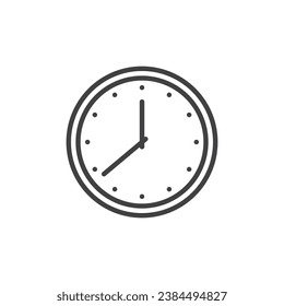 Clock time line icon. linear style sign for mobile concept and web design. Round clock outline vector icon. Symbol, logo illustration. Vector graphics