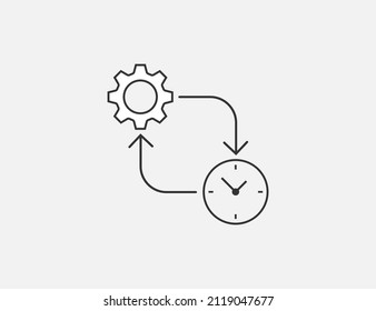 Clock, time management icon. Vector illustration.