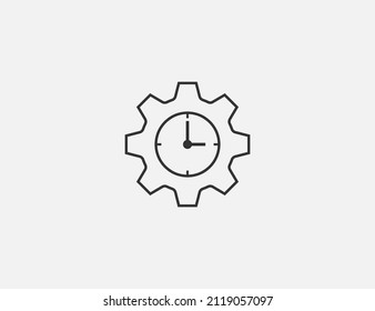 Clock, time management icon. Vector illustration. Flat design.
