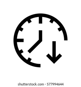 Clock, time mini line, icon, background and graphic. The icon is black and white, linear  flat, vector, pixel perfect, minimal, suitable for web and print. 