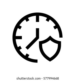 Clock, time mini line, icon, background and graphic. The icon is black and white, linear  flat, vector, pixel perfect, minimal, suitable for web and print. 