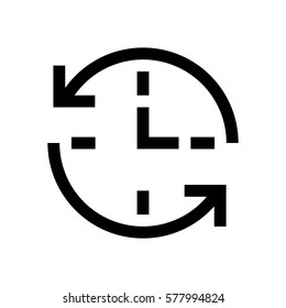 Clock, time mini line, icon, background and graphic. The icon is black and white, linear  flat, vector, pixel perfect, minimal, suitable for web and print. 
