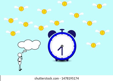 clock in time and money concept