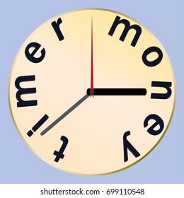 clock time . the money time . vector illustration .