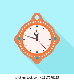 Clock time new year icon. Flat illustration of clock time new year vector icon for web design