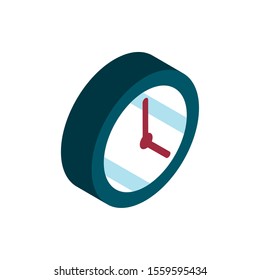 clock time online shopping isometric icon vector illustration