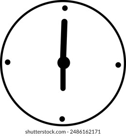 Clock Time Outline Icon Vector