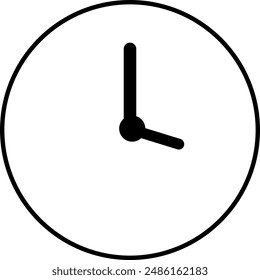 Clock Time Outline Icon Vector