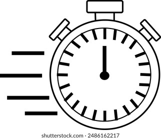 Clock Time Outline Icon Vector