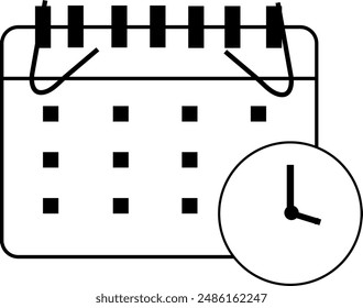 Clock Time Outline Icon Vector