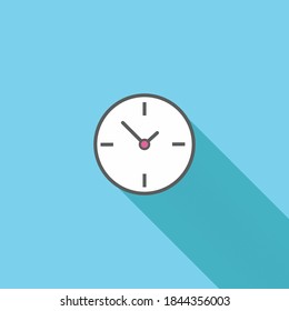 Clock, time outline and thin line icon isolated on white background EPS Vector