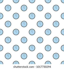 Clock time pattern seamless in flat style for any design
