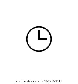 Esquema de icono relacionado con el tiempo de reloj, línea delgada aislada en fondo blanco. Se puede usar para tu sitio web, aplicación, logotipo. Vector EPS de ilustración gráfica