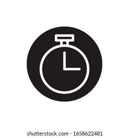 Clock time related icon outline, thin line inside of a circle, isolated on white background. Can be used for your website, app, logo. Graphic illustration EPS Vector
