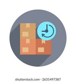 Clock Time rounded flat color, mini illustration icon. use for modern concept, print, UI, UX kit, web and app development. Vector related to sales, logistic and ecommerce