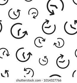 Clock time seamless pattern background. Business concept vector illustration. Timer 24 hours symbol pattern.