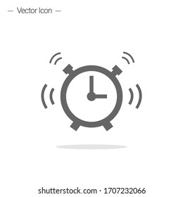 Clock time sign. Alarm clock icon. Isolated vector.